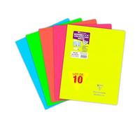 Clairefontaine 981423Cpack Lot 10 Cahiers Agrafés Koverbook Neon - 24x32