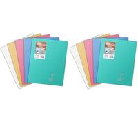 Clairefontaine 981441C Un Cahier Agrafé Koverbook Silver - 24x32 cm - 96 Pages Grands Carreaux - Papier Blanc 90 g - Couverture Polypro Opaque - Couleur Aléatoire (Lot de 2)