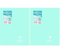 Clairefontaine 981473C Un Cahier Agrafé Koverbook Blush Menthe à l'eau - 24x32 cm - 96 Pages Grands Carreaux - Papier Blanc 90 g - Couverture Polypro Opaque (Lot de 2)