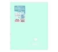 Clairefontaine 981473C Un Cahier Agrafé Koverbook Blush Menthe à l'eau - 24x32 cm - 96 Pages Grands Carreaux - Papier Blanc 90 g - Couverture Polypro Opaque