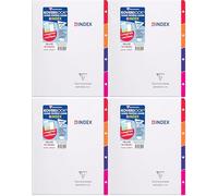 Clairefontaine 981494C Un Cahier Agrafé Koverbook 4 INDEX - 24x32 cm - 96 Pages Grands Carreaux - Papier Blanc 90 g - Couverture Polypro Transparent (Lot de 4)