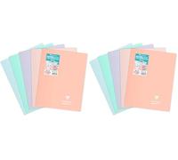 Clairefontaine 981681C Un Cahier Agrafé Koverbook Blush - 24x32 cm - 96 Pages Petits Carreaux avec Marge - Papier Blanc 90 g - Couverture Polypro Opaque - Couleur Aléatoire (Lot de 2)
