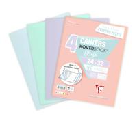 Clairefontaine 981781C Lot 4 Cahiers Koverbook 24x32m 96p grands carreaux