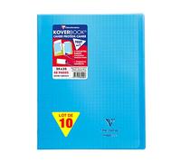 Clairefontaine 984402C - Lot 10 Cahiers Koverbook Bleus 24x32cm 48p GC
