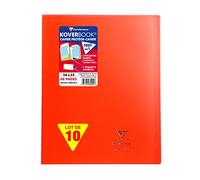 Clairefontaine 984404C - Lot 10 Cahiers Koverbook Rouges 24x32cm 48p GC