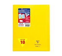 Cahier piqué Koverbook - CLAIREFONTAINE - 24x32cm - 48 pages - Grands carreaux - Jaune