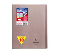 Clairefontaine 984407C - Lot 10 Cahiers Koverbook Gris 24x32cm 48p GC