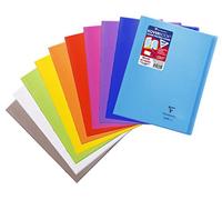 Clairefontaine 984601C Un Cahier Agrafé Koverbook - 24x32 cm - 48 Pages Petits Carreaux avec Marge - Papier Blanc 90 g - Couverture Polypro Couleur Aléatoire