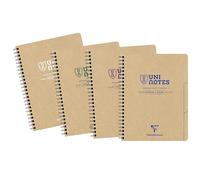 Clairefontaine 9861Cpack Uninotes Project Book Un Lot de 5 Carnets à Spirale - A5+ 16x21 cm - 160 Pages Détachables Lignées - Papier Recy lanc 90 g - Couverture Kraft Recy ouleur Aléatoire