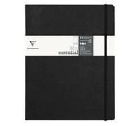 Clairefontaine Cahier 794431C - 184 pages, 90 g/m², pointillés 5 mm, simili cuir, élastique (noir)