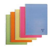 Clairefontaine Cahier à spirale Linicolor A4 21 x 29,7 cm - 90g - Grands carreaux Séyès - 100 pages