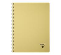 Cahier reliure intégrale Linicolor ESSENCE A4 180 pages petits carreaux couverture plastique polypropyène rainuré - Jaune paille