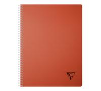 Cahier reliure intégrale Linicolor ESSENCE A4 180 pages petits carreaux couverture plastique polypropyène rainuré - Rouge garance