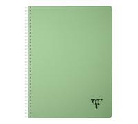 Cahier reliure intégrale Linicolor ESSENCE A4 180 pages petits carreaux couverture plastique polypropyène rainuré - Vert sauge