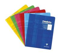 Cahier piqué 17x22 cm 32 pages grands carreaux 4 mm agrandis 16/16 mm - Assortis