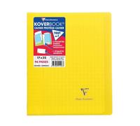 Clairefontaine Cahier piqué Koverbook 17 x 22 cm grands carreaux 96 pages jaune