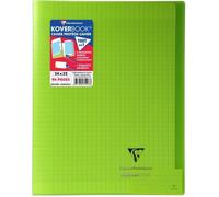 CLAIREFONTAINE - Cahier piqûre KOVERBOOK - 24 x 32 - 96 pages Seyès - Couverture Polypro translucide - Vert