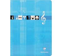 Clairefontaine Cahier Piqûre Vernis Musique Et Chant 24x32 48 Pages 90g Séyès + Portées Bleu Ou Rouge
