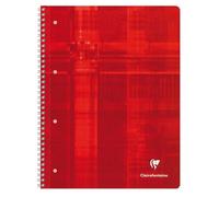 Clairefontaine Cahier Reliure Intégrale 22,5x29,7 160p Q.5x5 + Marge À Droite (N°26) Couv. Rouge Perfo. 4 Trous