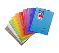 Clairefontaine 386401C Un Cahier à Spirale Koverbook - 24x32 cm - 160 Pages Grands Carreaux - Papier Blanc 90 g - Couverture Polypro Couleur Aléatoire