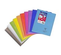 Cahier reliure intégrale enveloppante Koverbook 17x22cm 160 pages grands carreaux couverture polypropylène transparent - Assortis