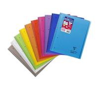 Cahier reliure intégrale enveloppante Koverbook A4+ 160 pages grands carreaux détachables perforé 4 trous couverture polypropylène t ransparent - Assortis