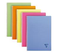 Cahier reliure intégrale Linicolor ESSENCE A4 100 pages grands carreaux couverture plastique polypropyène rainuré - Assortis