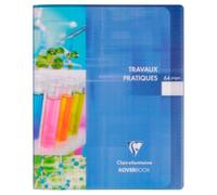 Cahier Travaux Pratiques piqué Koverbook 17x22cm 64 pages grands carreaux + uni 90 g couverture polypropylène transparent - Assortis