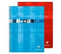 Clairefontaine Cahier TP reliure intégrale 17x22 cm 80 p grands carreaux 90 g + uni 125 g - Assortis