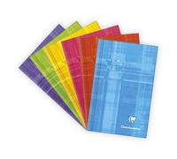 Carnet brochure rembordée rigide 7,5x12cm 128 pages petits carreaux - Assortis