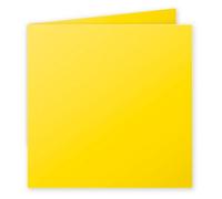 Clairefontaine 2143C - Paquet de 25 Cartes Doubles - Format Carré 16x16cm - 210g/m² - Coloris Jaune Soleil - Cartons d'Invitation Evènements et Correspondance - Gamme Pollen - Papier Premium Lisse