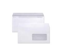 Clairefontaine Carton 500 Enveloppes Auto-Adhésives Blanches 11x22 Fenêtre 4,5x10 Cm (Position 2x2 Cm) 80g