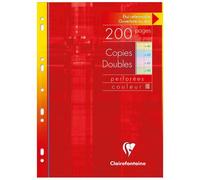 Clairefontaine Copies Doubles Couleur Ass. 21x29,7 60p Rose, 60p Bleu 40p Vert, 40p Jaune