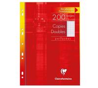Clairefontaine Copies doubles sous étui A4 (21x29,7 cm) 200 pages perforées grands carreaux 90 g