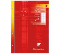 Clairefontaine Copies doubles étui déficients visuels A4 96p perforées 4 trous grands carreaux 2,5mm