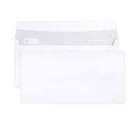 Clairefontaine Enveloppe blanche C5/6 114 x 229 mm 80g sans fenêtre - autocollante bande protectrice - Lot de 50