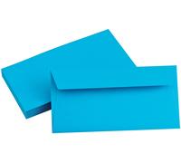 Clairefontaine Enveloppe Pollen 110 x 220 mm 120g sans fenêtre - autocollante bande protectrice - Bleu - Lot de 20