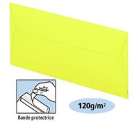 Clairefontaine Enveloppe Pollen 110 x 220 mm 120g sans fenêtre - autocollante bande protectrice - Jaune - Lot de 20