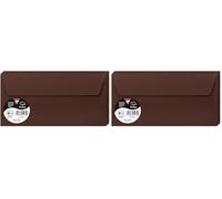Clairefontaine Enveloppes DL Cacao 120g Auto-Adhésives Lot 20 - Format standard 11 x 22 cm, Papier Lisse, Invitation Mariage, Faire-Part, Cartes et Correspondance - Pollen - Référence 5235C