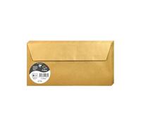 Clairefontaine Enveloppes DL Dorées 120g Auto-Adhésives Lot 20 - Format standard 11 x 22 cm, Papier Lisse, Invitation Mariage, Faire-Part, Cartes et Correspondance - Pollen - Référence 50085C