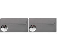 Clairefontaine Enveloppes DL Gris acier 120g Auto-Adhésives Lot 20 - Format standard 11 x 22 cm, Papier Lisse, Invitation Mariage, Faire-Part, Cartes et Correspondance - Pollen - Référence 5635C
