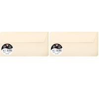 Clairefontaine Enveloppes DL Ivoire 120g Auto-Adhésives Lot 20 - Format standard 11 x 22 cm, Papier Lisse, Invitation Mariage, Faire-Part, Cartes et Correspondance - Pollen - Référence 5445C