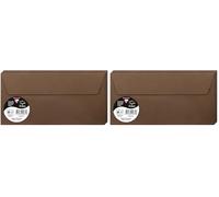 Clairefontaine Enveloppes DL Marron taupé 120g Auto-Adhésives Lot 20 - Format standard 11 x 22 cm, Papier Lisse, Invitation Mariage, Faire-Part, Cartes et Correspondance - Pollen - Référence 5875C
