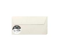 Clairefontaine Enveloppes DL Natura 120g Auto-Adhésives Lot 20 - Format standard 11 x 22 cm, 100% Recyclé, Papier Lisse, Invitation Mariage, Faire-Part, Cartes et Correspondance - Pollen - Réf 55012C