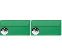 Clairefontaine Enveloppes DL Vert sapin 120g Auto-Adhésives Lot 20 - Format standard 11 x 22 cm, Papier Lisse, Invitation Mariage, Faire-Part, Cartes et Correspondance - Pollen - Référence 5595C