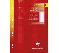 Clairefontaine Etui de 400 pages de copies doubles A4 Seyès (210 x 297 mm) Blanc