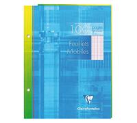 Feuillets mobiles sous étui 17x22 cm 100 pages perforées 2 trous grands carreaux