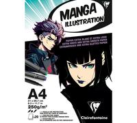 CLAIREFONTAINE Illustration Manga Bloc collé 20 feuilles A4, 250 g