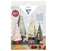 Clairefontaine 97713C Kit Décoration l'Avent 4 sapins Lumineux Décors Noël