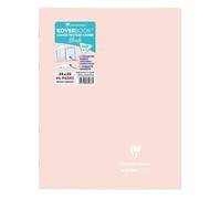 Cahier piqué Koverbook Blush 24x32cm 96 pages grands carreaux couverture polypropylène opaque bicolore - Rose poudré/Menthe à l'eau